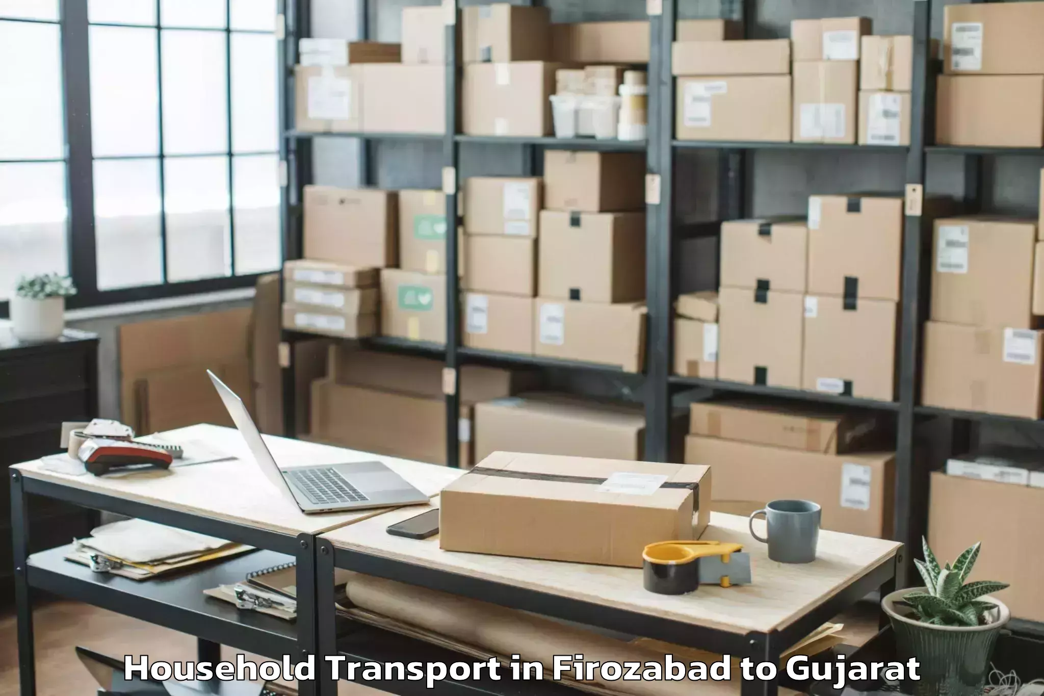 Book Firozabad to Dwarka Household Transport Online